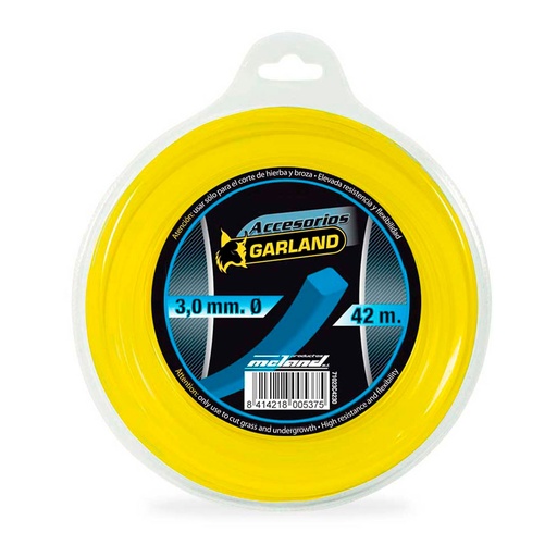 [000003960] S.OF. HILO DISPENSADOR PARA DESBROZADORA 42m Ø3,0mm CUADRADO 71023C4230 GARLAND