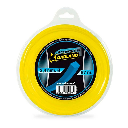 [000003962] S.OF. HILO DISPENSADOR PARA DESBROZADORA 67m Ø2,4mm CUADRADO 71023C6724 GARLAND