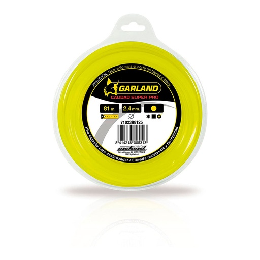 [000003963] S.OF. HILO DISPENSADOR PARA DESBROZADORA 8m Ø2,4mm REDONDO 71023R8125 GARLAND