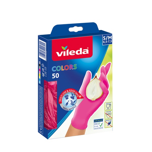 [000003987] GUANTE COLORS TALLA M/L 50 UNID. 162534 VILEDA