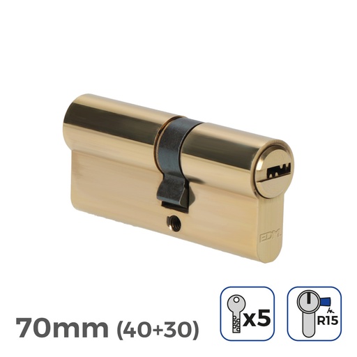 [000003993] BOMBIN LATON 70mm (40+30mm) LEVA LARGA R15 CON 5 LLAVES DE SEGURIDAD INCLUIDAS EDM
