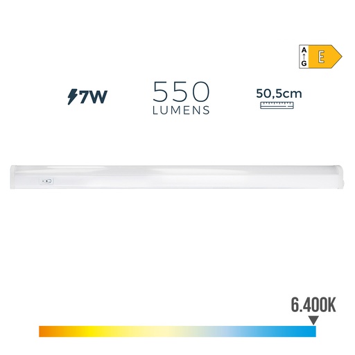 [000004047] REGLETA ELECTRONICA LED 7W 600lm 6400K LUZ FRIA 3,6x50,5x3cm EDM