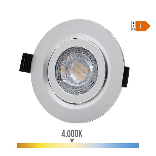 [000004061] DOWNLIGHT LED EMPOTRAR 9W 806Lm RA80 4000K REDONDO COLOR CROMO Ø9cm EDM