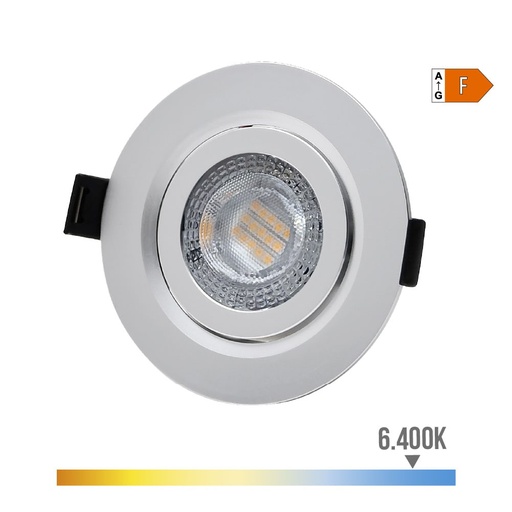[000004063] DOWNLIGHT LED EMPOTRAR 9W 806Lm RA80 6400K REDONDO COLOR CROMO Ø9cm EDM