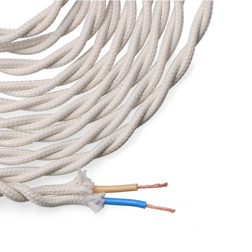 [000004070] CABLE TEXTIL TRENZADO 2x0,75mm ALGODON 5m