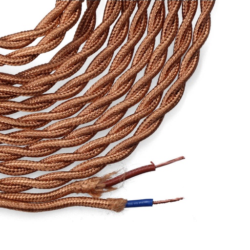 [000004074] CABLE TEXTIL TRENZADO 2x0,75mm C-12 ORO SEDA 5m