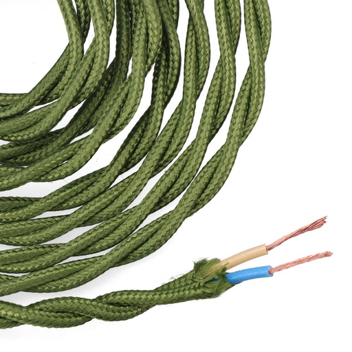 [000004076] CABLE TEXTIL TRENZADO 2x0,75mm C-18 VERDE SEDA 5m
