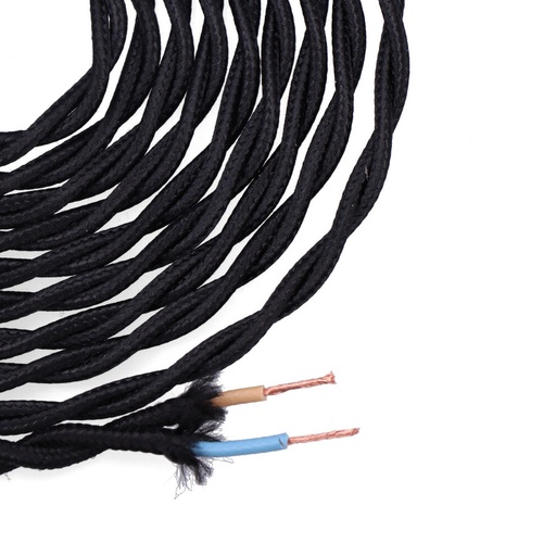 [000004078] CABLE TEXTIL TRENZADO 2x0,75mm C-41 NEGRO SEDA 5m