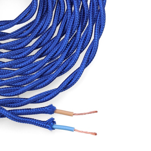 [000004082] CABLE TEXTIL TRENZADO 2x0,75mm C-75 AZUL SEDA 5m