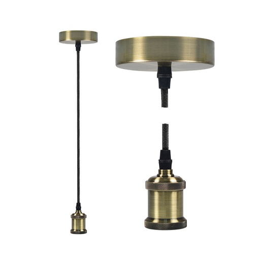 [000004089] KIT COLGANTE VINTAGE E27 COLOR ORO NUEVO EDM