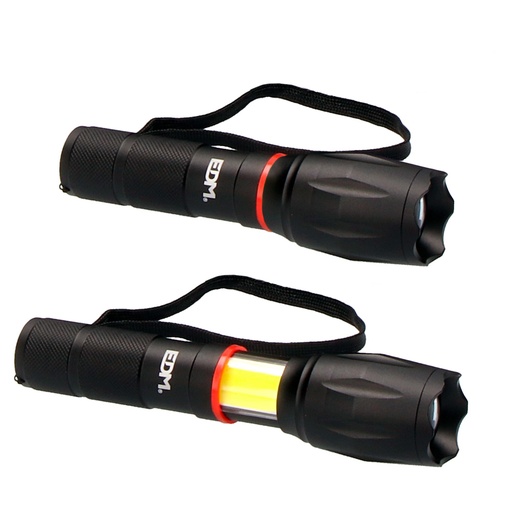 [000004149] LINTERNA LED XL EXTENSIBLE CON ZOOM 1 LED COB XL 3xAAA (PILAS INCLUIDAS) EDM