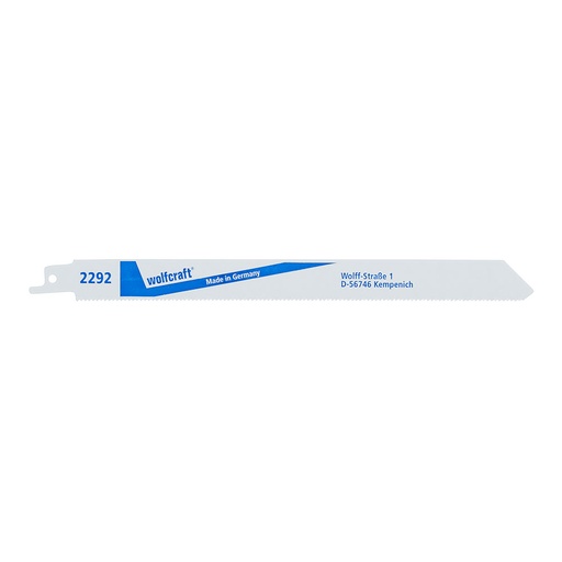 [000004170] PACK 2 HOJAS DE SIERRA DE SABLE BIM, METAL, FINO, LONGITUD 230mm 2292000 WOLFCRAFT
