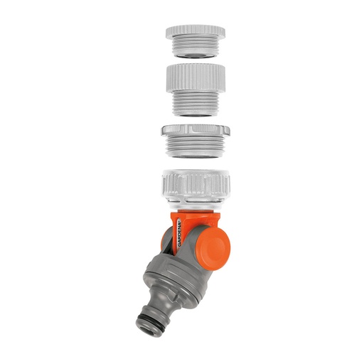 [000004184] CONECTOR ARTICULADO CON ADAPTADORES 1", 3/4", 5/8, 1/2" (BLISTER) GARDENA