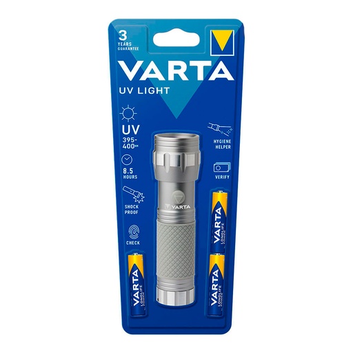 [000004186] LINTERNA UV LIGHT ULTRAVIOLETA VARTA 8,5h 3AAA