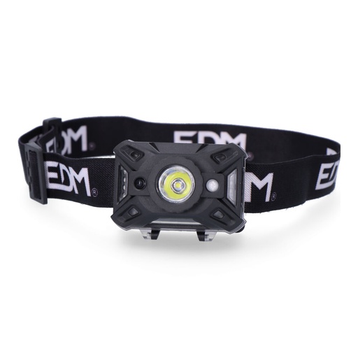 [000004223] LINTERNA DE CABEZA. FRONTAL. CON SENSOR DE ENCENDIDO/APAGADO 1 LED COB 5W 7 TIPOS DE LUZ 3xAAA (INCLUIDAS) EDM