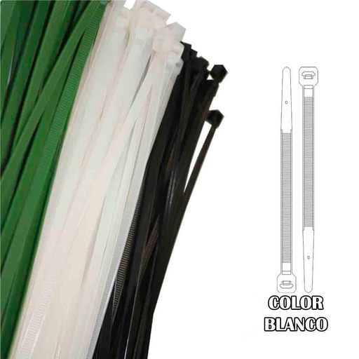 [000004250] BRIDAS NATURAL 300x8mm (BOLSA 100 unid.) NYLON ALTA CALIDAD