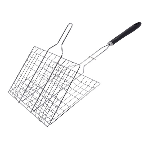 [000004271] PARRILLA PARA BARBACOA CROMADA CON ASA DE POLIPROPILENO 35x22cm