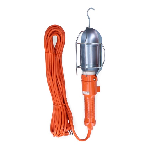 [000004275] LAMPARA PORTATIL CON GANCHO E INTERRUPTOR METALICA. E-27 (10m DE CABLE)