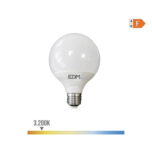 [000004284] BOMBILLA GLOBO LED Ø125mm E27 15W 1521lm 3200K LUZ CALIDA Ø12,5x14cm EDM