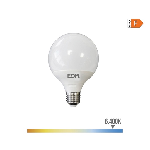 [000004285] BOMBILLA GLOBO LED Ø125mm E27 15W 1521lm 6400K LUZ FRIA Ø12,5x14cm EDM