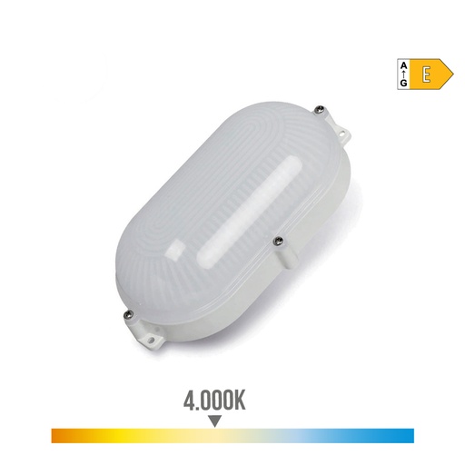[000004294] APLIQUE EXTERIOR LED OVAL 9W IP65 4000K 22x12x6cm LUZ DIA EDM