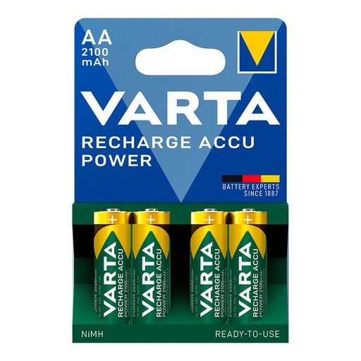 [000004313] PILA VARTA RECARGABLE  ACCU POWER AA - LR06 2100mA (BLISTER 4 UNID)  Ø14,5x50,5mm