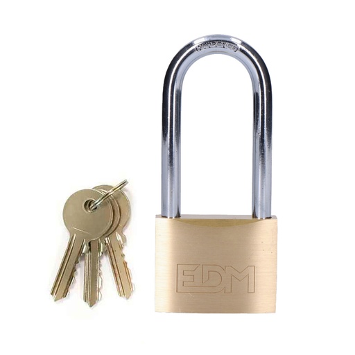 [000004314] CANDADO LATON ARCO LARGO 50x80mm BLISTER EDM