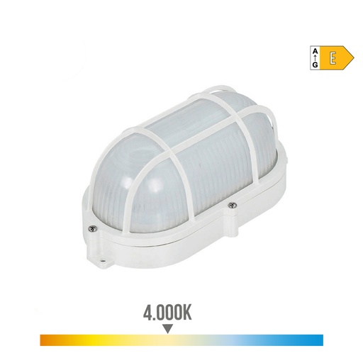 [000004316] APLIQUE OVAL REJILLA EXTERIOR LED 9W 810lm IP65 4000K 11,8x21,2x9mm EDM