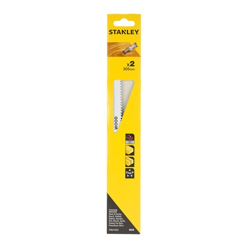 [000004334] PACK 2 HOJAS DE SIERRA DE SABLE 30,5cm CORTE GRUESO Y RECTO STA21252-XJ STANLEY
