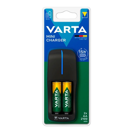 [000004346] MINI CARGADOR VARTA CON 2 PILAS AA INCLUIDAS 100/240V 2100mA