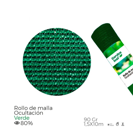 [000004362] ROLLO DE MALLA DE OCULTACION COLOR VERDE 90gr 1,5x10m EDM