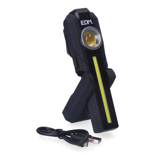 [000004385] LINTERNA LED COB REDONDA 200lm + COB FRONTAL 200lm + SPOT SUPERIOR 50lm EDM