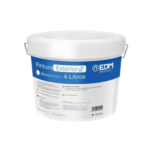 [000004389] S.OF. PINTURA PLASTICA MATE INTERIOR/EXTERIOR BLANCA 4L EDM