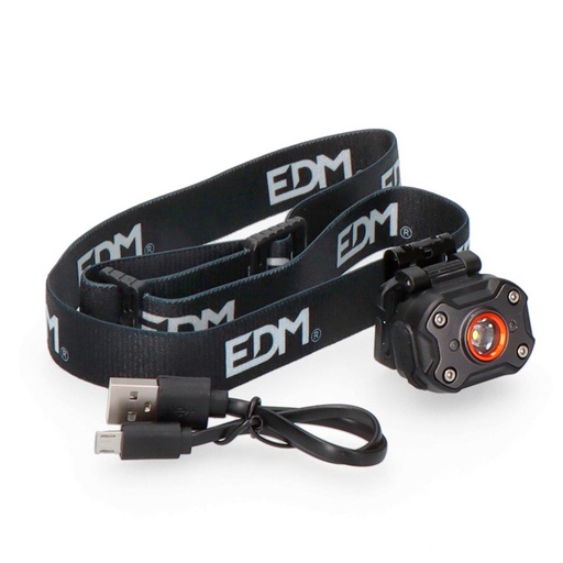 [000004423] LINTERNA DE CABEZA FRONTAL 1 LED 8W 400lm RECARGABLE EDM