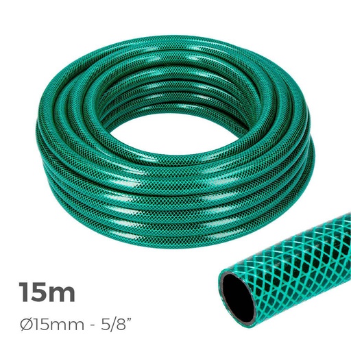[000004442] MANGUERA JARDIN BASIC LINE Ø INTERIOR 15mm Ø EXTERIOR 19mm (5/8") - ROLLO 15m EDM