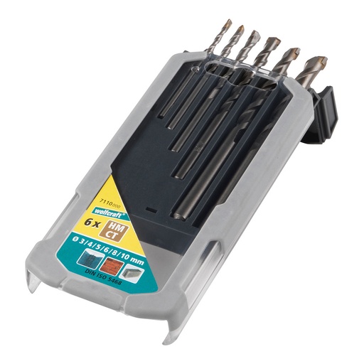 [000004464] JUEGO DE BROCAS ESPECIALES PARA HORMIGÓN CT DE 6 PIEZAS Ø3-10 7110000 WOLFCRAFT
