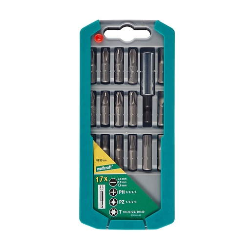[000004466] SET DE PUNTAS DE 17 PIEZAS 8633000 WOLFCRAFT