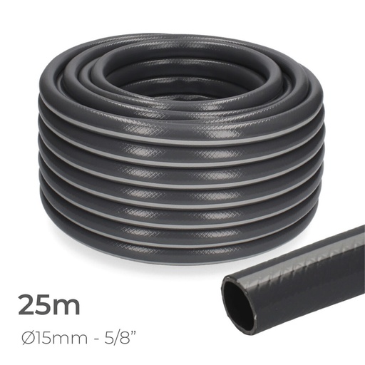 [000004470] ULT. UNIDADES MANGUERA JARDIN ECOLIGHT PCV Ø INTERIOR 15mm, Ø EXTERIOR 20mm (5/8") ROLLO 25m. EDM