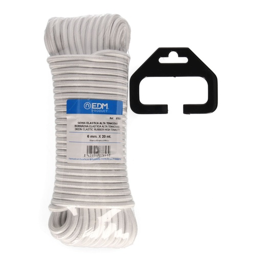 [000004473] MADEJA 20m GOMA ELASTICA ALTA TENACIDAD BLANCA. CALIBRE 6mm