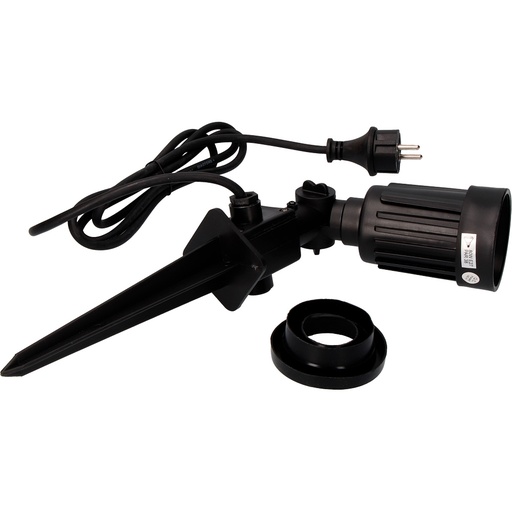 [000004503] ESTACA DE JARDIN ESTANCA COLOR NEGRO 1 FOCO E27 EDM