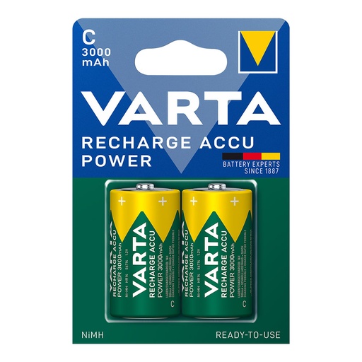 [000004512] PILA VARTA  RECARGABLE ACCU POWER C - LR14 3000mA (BLISTER 2 UNID)  Ø26,2x50mm