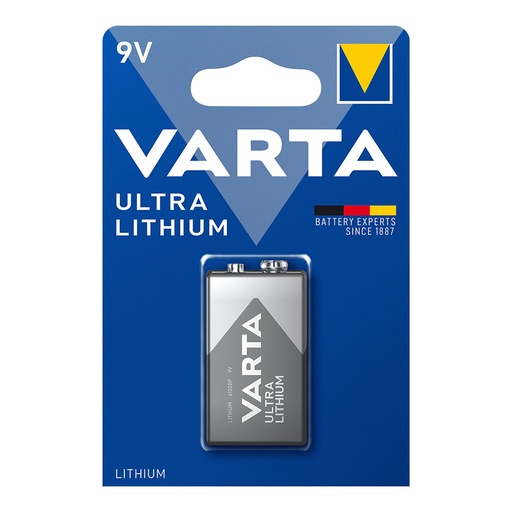 [000004514] PILA VARTA ULTRA LITHIUM 9V - 6LR61 (BLISTER 1 UNID)  26,5x17,5x48,5mm