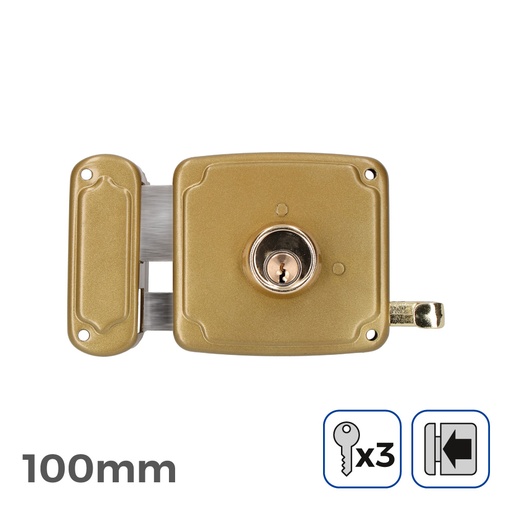[000004609] CERRADURA IZQUIERDA 100mm 3 LLAVES INCLUIDAS EDM