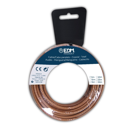 [000004615] CARRETE CABLECILLO FLEXIBLE 6mm MARRON LIBRE DE HALÓGENOS 10m