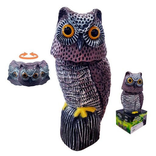 [000004618] BUHO CON CABEZA GIRATORIA AHUYENTA AVES Ø19x40cm EDM