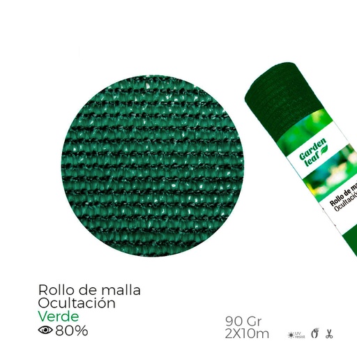 [000004653] ROLLO DE MALLA DE OCULTACION COLOR VERDE 90gr 2x10m EDM