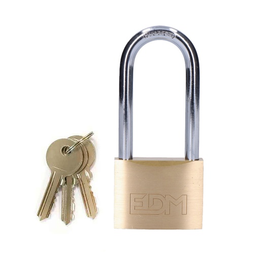 [000004657] CANDADO LATON ARCO LARGO 60x90mm BLISTER EDM