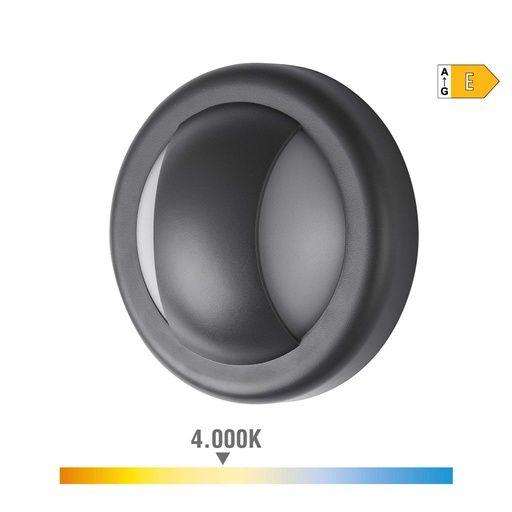 [000004671] APLIQUE LED 6W 250lm 4000K LUZ DIA IP65 Ø14x5,7cm REDONDO EDM