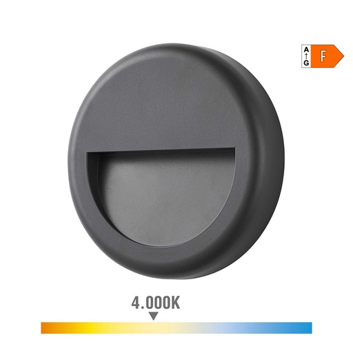 [000004703] APLIQUE LED 6W 70lm 4000K LUZ DIA IP65 Ø14x2,8cm REDONDO EDM