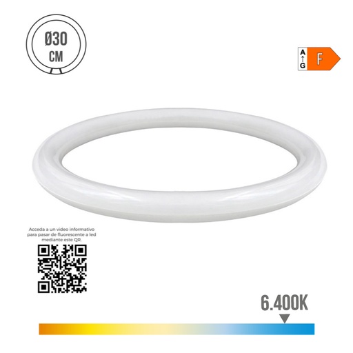 [000004709] TUBO CIRCULAR LED G10q 20W 2100lm 6400K LUZ FRIA (EQ. 32W) Ø30cm EDM